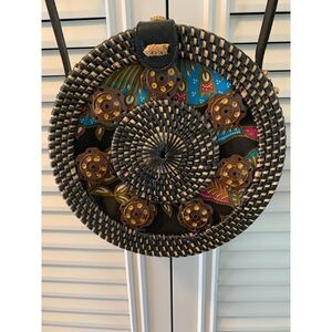 Beautifully made Shoulder or Cross Body Purse, fun bright fabric inside